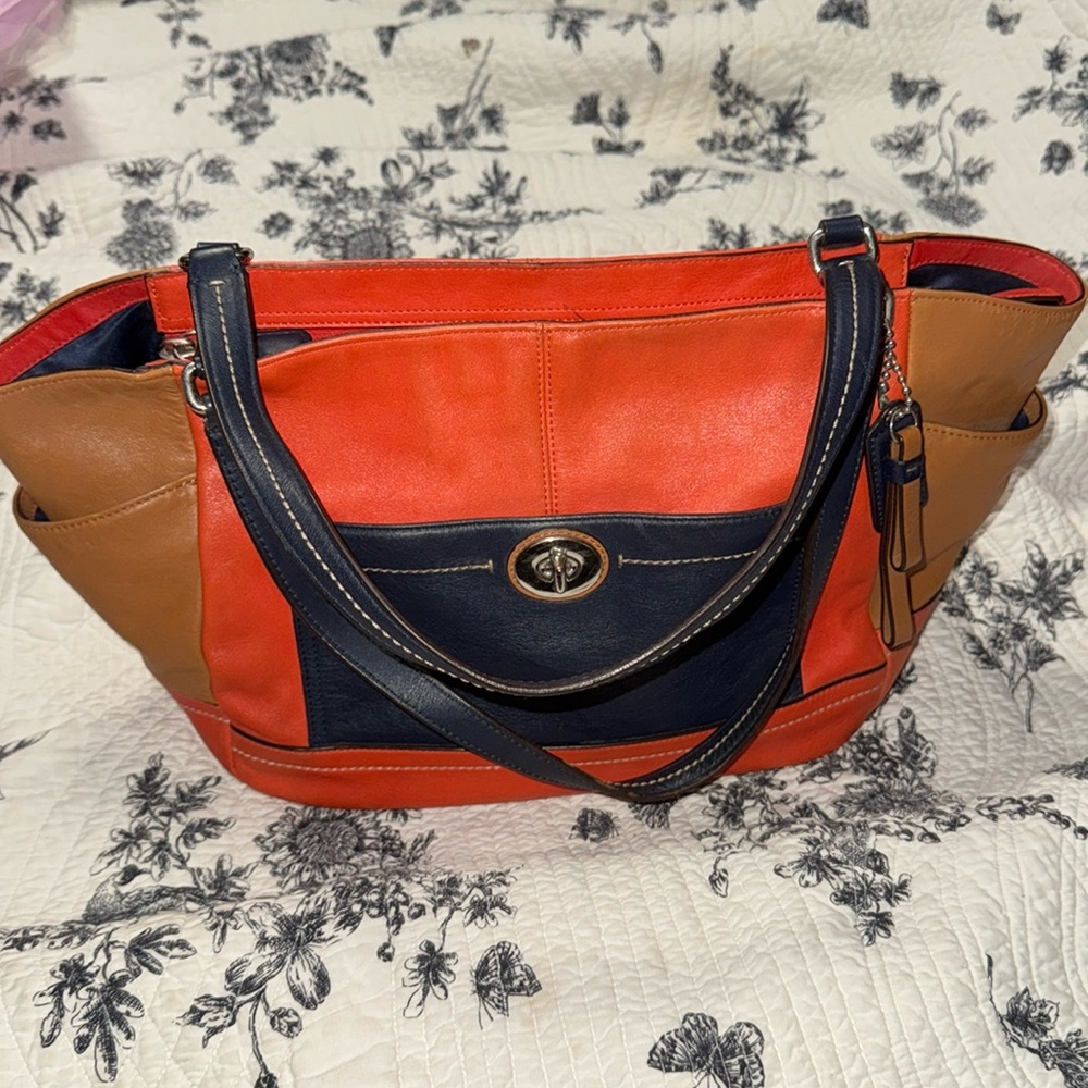 Coach patchworks leather unique vintage silver hardware